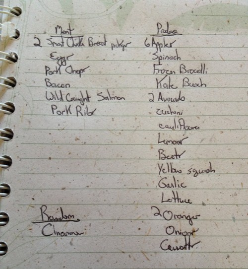 Paleo SCD grocery shopping list