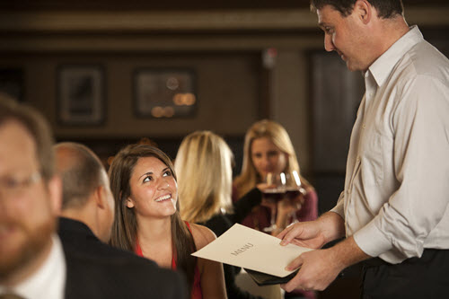 woman ordering at restaurant