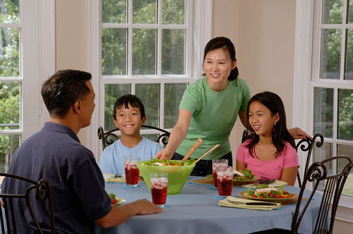 family at table