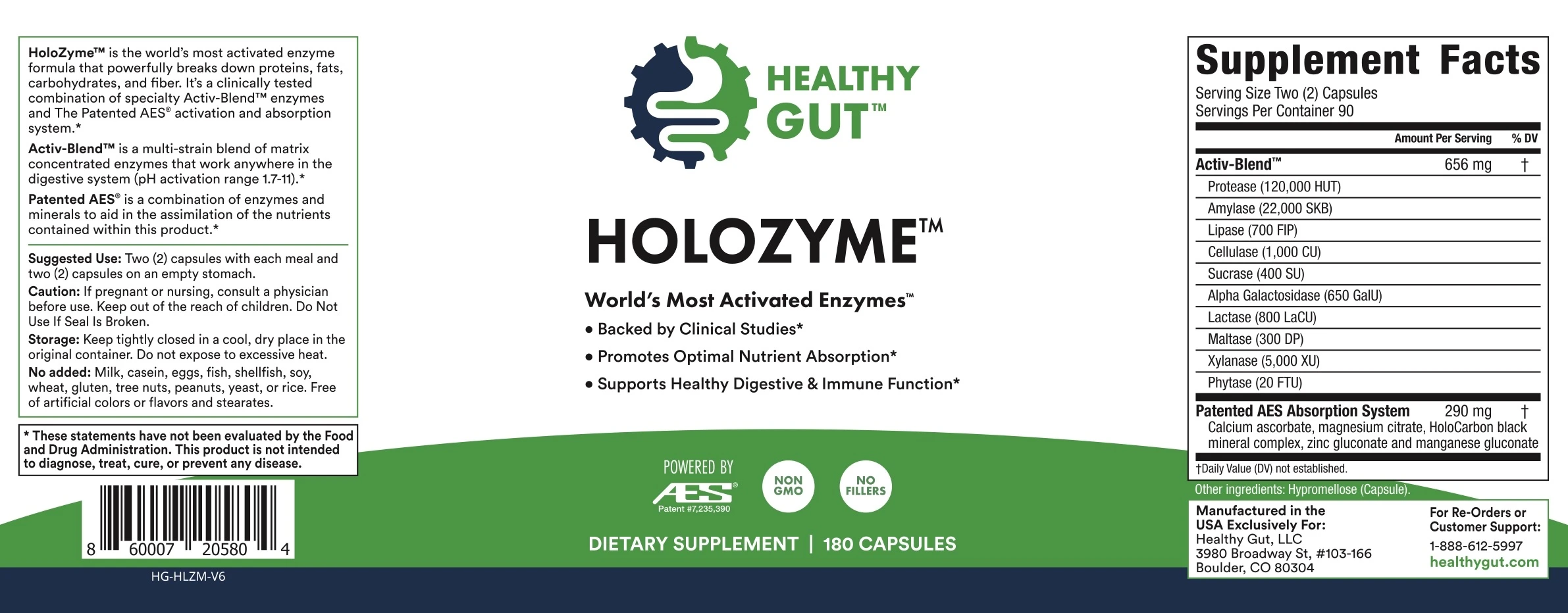 HoloZyme bottle label